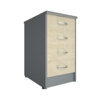 Тумба приставная с замком Рива Riva А.ТП-4.1F-S Клен/Металлик