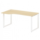 Стол криволинейный левый на О-образном м/к Рива METAL SYSTEM БО.СА-1 Л Акация/Белый