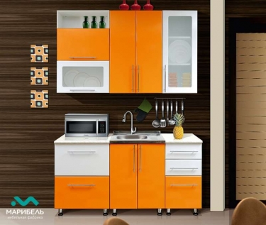 Кухонный гарнитур Мыло 224 1,6 м МАГ-РИВЕР Ива поперечная светлая/Ива поперечная темная