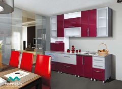 КУХОННЫЙ ГАРНИТУР МЫЛО 224 2.6 М МАГ-РИВЕР Чёрный металлик/Белый металлк