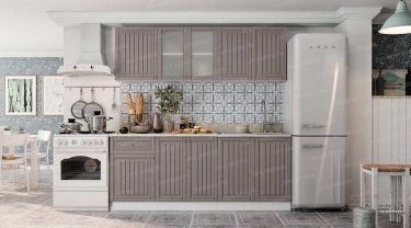 Кухня Хозяюшка магнолия-деним 2,0 м МАГ-РИВЕР Белый/Трюфель