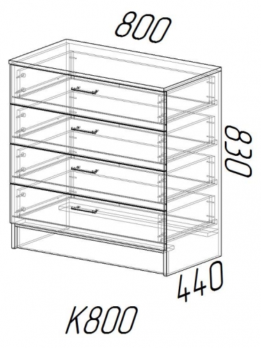 Комод к800 МАГ-РИВЕР Дуб вотан/Белый