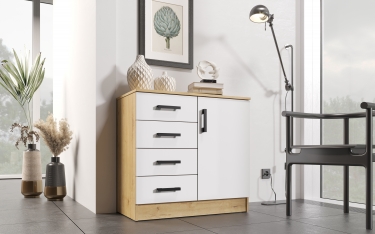 Комод К800-1Д МАГ-РИВЕР Дуб вотан/Белый