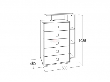 Комод Ольга 17 МАГ-РИВЕР Дуб крафт серый/Дуб крафт белый