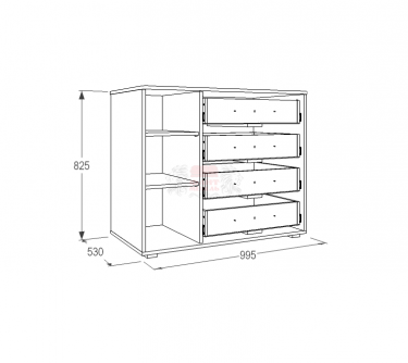 Комод Омега 16 МАГ-РИВЕР Анкор светлый/Анкор темный