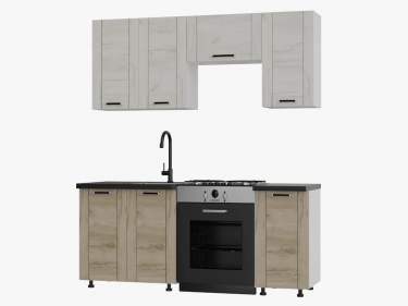 Кухня МАГ-РИВЕР Диана 4-У фасад Лофт Дуб крафт серый/Дуб крафт белый