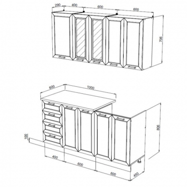 Кухня МАГ-РИВЕР Агава 1,6 м Белый/Трюфель