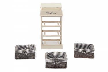 Тумба с 3 корзинами и ящиком Tetchair Secret De Maison OUVERTURE 3 mod. 4336 Слоновая кость
