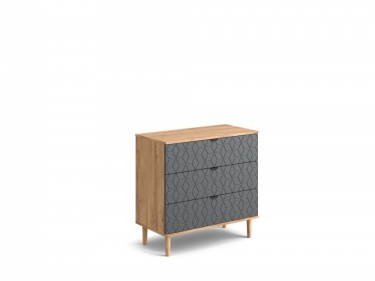 Комод Мебельград Денвер 3 ящ Дуб вотан/Графит Р-810