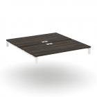 Двойной стол надставка на две опорные тумбы Рива CONCEPT CN.DSN-007 Дуб Мали Белый