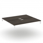 Двойной стол надставка на две опорные тумбы Рива CONCEPT CN.DSN-008 Дуб Мали Белый