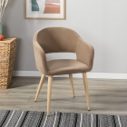 Кресло R-home Oscar Diag beige/нат.дуб