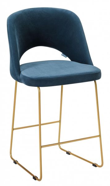 Стул полубар R-home Oscar ПБ Diag blue/Линк золото