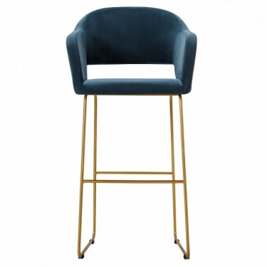Кресло Бар R-home Oscar Б Diag blue/Линк золото