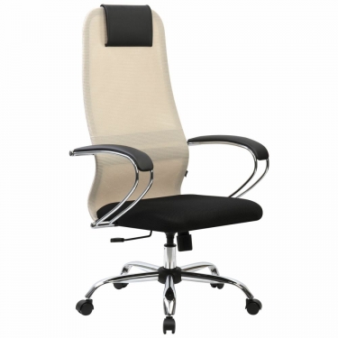Кресло руководителя BRABIX BRABIX PREMIUM Ultimate EX-800 хром Черное/бежевое
