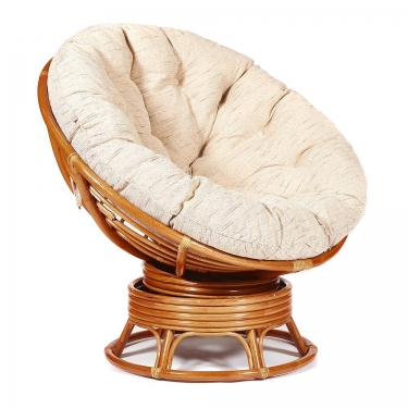 Кресло-качалка Tetchair PAPASAN/ПАПАСАН w 23/01 B /с подушкой/ 115х78х104 см, Cognac коньяк, ткань Старт