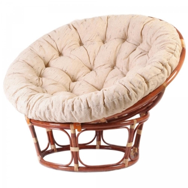 Кресло Tetchair PAPASAN 23/01 W /с подушкой/ диаметр подушки 129 см, 115х101х104 см, Cognac коньяк, ткань Старт