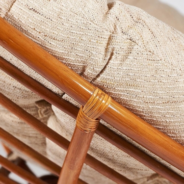 Кресло Tetchair PAPASAN 23/01 W /с подушкой/ диаметр подушки 129 см, 115х101х104 см, Cognac коньяк, ткань Старт