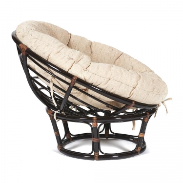 Кресло Tetchair PAPASAN 23/01 W /с подушкой/ диаметр подушки 129 см, 115х101х104 см, Antique brown античный черно-коричневый, ткань Старт