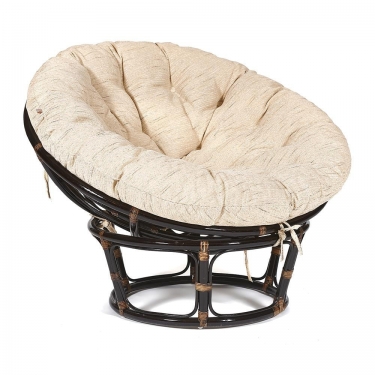 Кресло Tetchair PAPASAN 23/01 W /с подушкой/ диаметр подушки 129 см, 115х101х104 см, Antique brown античный черно-коричневый, ткань Старт