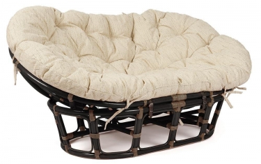 Кресло Tetchair MAMASAN/МАМАСАН 23/02 W /с подушкой/ подушка 182х119 см, 169х102х80 см, Antique brown античный черно-коричневый, ткань, Старт