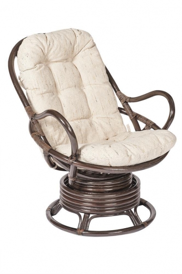 Кресло вращающееся Tetchair FLORES 5005 /с подушкой/ Cognac коньяк, ткань хлопок, цвет натуральный