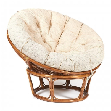 Кресло Tetchair PAPASAN 23/01 W /с подушкой/ диаметр подушки 129 см, 115х101х104 см, Pecan орех, ткань Старт