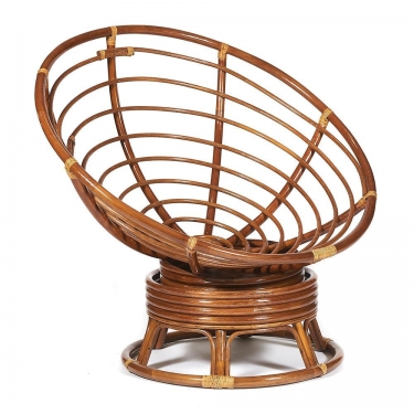 Кресло-качалка Tetchair PAPASAN/ПАПАСАН w 23/01 B /с подушкой/ 115х78х104 см, Pecan орех, ткань Старт