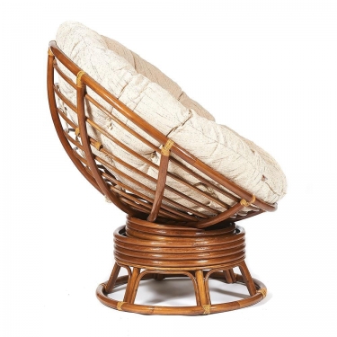 Кресло-качалка Tetchair PAPASAN/ПАПАСАН w 23/01 B /с подушкой/ 115х78х104 см, Pecan орех, ткань Старт