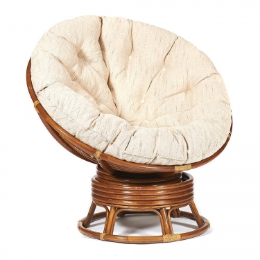 Кресло-качалка Tetchair PAPASAN/ПАПАСАН w 23/01 B /с подушкой/ 115х78х104 см, Pecan орех, ткань Старт