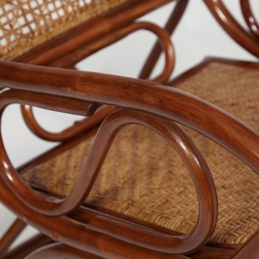 Кресло-качалка Tetchair MILANO разборная / без подушки / ротанг top quality, 58x136x103 см, Pecan орех