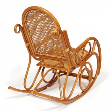 Кресло-качалка Tetchair MILANO разборная / без подушки / ротанг top quality, 58x136x103 см, Cognac коньяк
