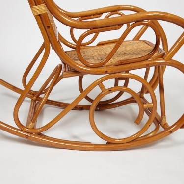 Кресло-качалка Tetchair MILANO разборная / без подушки / ротанг top quality, 58x136x103 см, Cognac коньяк