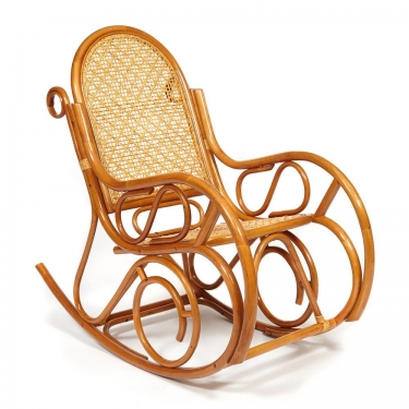 Кресло-качалка Tetchair MILANO разборная / без подушки / ротанг top quality, 58x136x103 см, Cognac коньяк