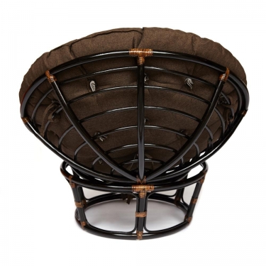 Кресло Tetchair PAPASAN 23/01 W /с подушкой/ диаметр подушки 125 см, 115х101х104 см, Antique brown античный черно-коричневый, ткань Коричневый