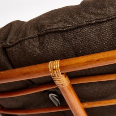 Кресло Tetchair PAPASAN 23/01 W /с подушкой/ диаметр подушки 125 см, 115х101х104 см, Cognac коньяк, ткань Коричневый, 3М7-147