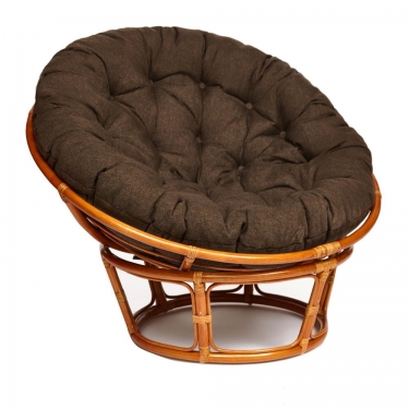 Кресло Tetchair PAPASAN 23/01 W /с подушкой/ диаметр подушки 125 см, 115х101х104 см, Cognac коньяк, ткань Коричневый, 3М7-147