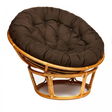 Кресло Tetchair PAPASAN 23/01 W /с подушкой/ диаметр подушки 125 см, 115х101х104 см, Honey мед, ткань Коричневый, 3М7-147