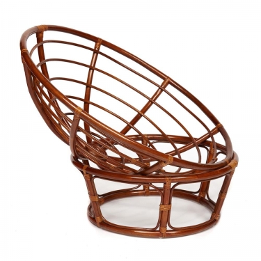 Кресло Tetchair PAPASAN 23/01 W /с подушкой/ диаметр подушки 125 см, 115х101х104 см, Pecan орех, ткань Коричневый, 3М7-147