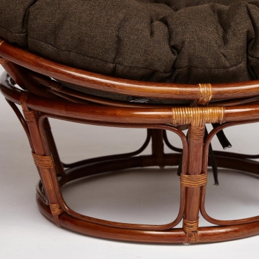 Кресло Tetchair PAPASAN 23/01 W /с подушкой/ диаметр подушки 125 см, 115х101х104 см, Pecan орех, ткань Коричневый, 3М7-147