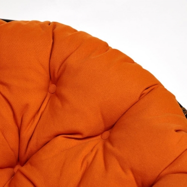 Кресло Tetchair PAPASAN 23/01 W /с подушкой/ диаметр подушки 122 см, 115х101х104 см, Antique brown античный черно-коричневый, ткань Оранжевый