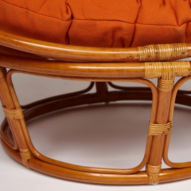 Кресло Tetchair PAPASAN 23/01 W /с подушкой/ диаметр подушки 122 см, 115х101х104 см, Cognac коньяк, ткань Оранжевый, С 23