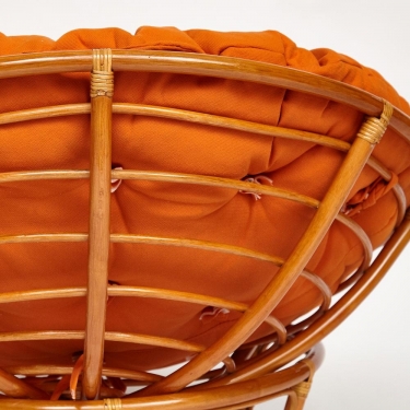 Кресло Tetchair PAPASAN 23/01 W /с подушкой/ диаметр подушки 122 см, 115х101х104 см, Cognac коньяк, ткань Оранжевый, С 23