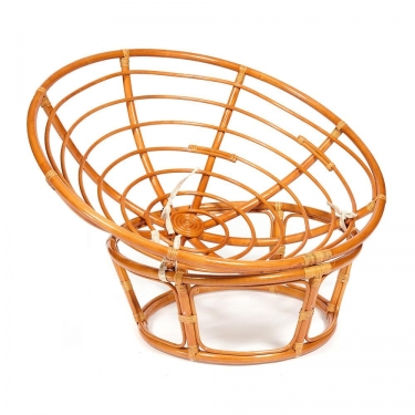 Кресло Tetchair PAPASAN 23/01 W /с подушкой/ диаметр подушки 125 см, 115х101х104 см, Cognac коньяк, флок Олива, 23