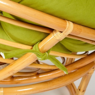 Кресло Tetchair PAPASAN 23/01 W /с подушкой/ диаметр подушки 125 см, 115х101х104 см, Honey мед, флок Олива, 23