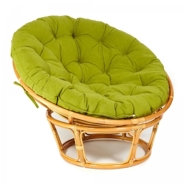 Кресло Tetchair PAPASAN 23/01 W /с подушкой/ диаметр подушки 125 см, 115х101х104 см, Honey мед, флок Олива, 23