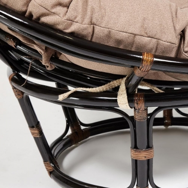 Кресло Tetchair PAPASAN 23/01 W /с подушкой/ 115х101х104 см, Antique brown античный черно-коричневый, экошерсть Коричневый, 1811-5