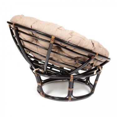Кресло Tetchair PAPASAN 23/01 W /с подушкой/ 115х101х104 см, Antique brown античный черно-коричневый, экошерсть Коричневый, 1811-5
