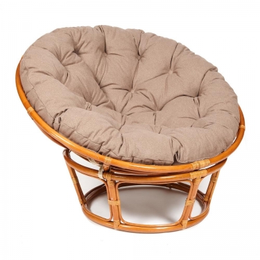 Кресло Tetchair PAPASAN 23/01 W /с подушкой/ 115х101х104 см, Cognac коньяк, экошерсть Коричневый, 1811-5