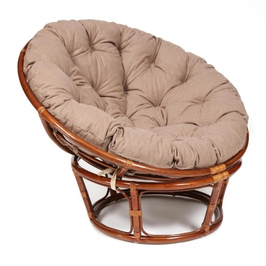Кресло Tetchair PAPASAN 23/01 W /с подушкой/ 115х101х104 см, Pecan орех, экошерсть Коричневый, 1811-5
